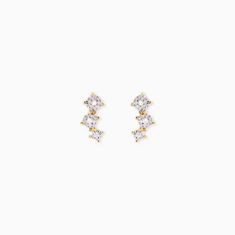 Boucles D'oreilles Puces Xene Or Jaune Diamant - Clous d'oreilles Femme | Histoire d’Or
