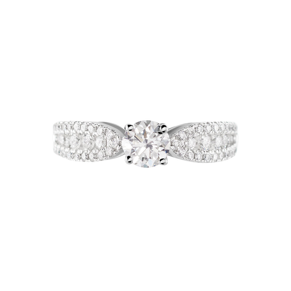 Bague Solitaire Stockholm Or Blanc Diamant Synthetique - Bagues solitaires Femme | Histoire d’Or