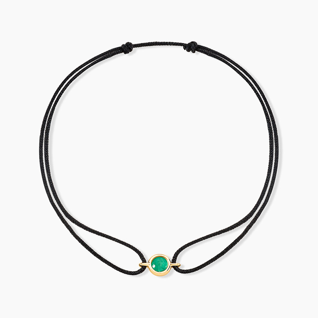 Bracelet Tere Or Jaune Emeraude - Bracelets cordon Femme | Histoire d&rsquo;Or