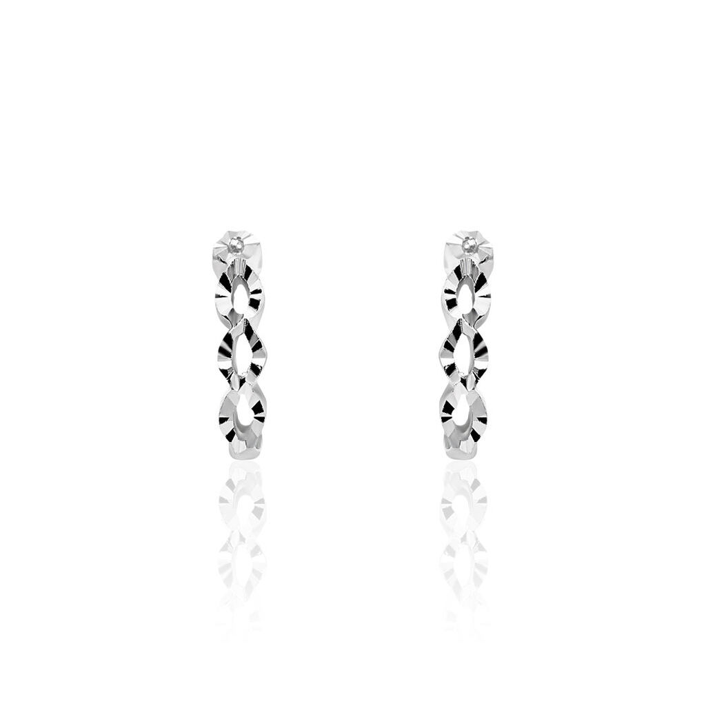 Créoles Kezya Argent Blanc - Boucles d'oreilles créoles Femme | Histoire d’Or