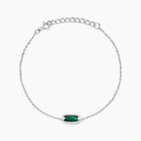 Bracelet Serafine Argent Blanc Malachite Oxyde De Zirconium