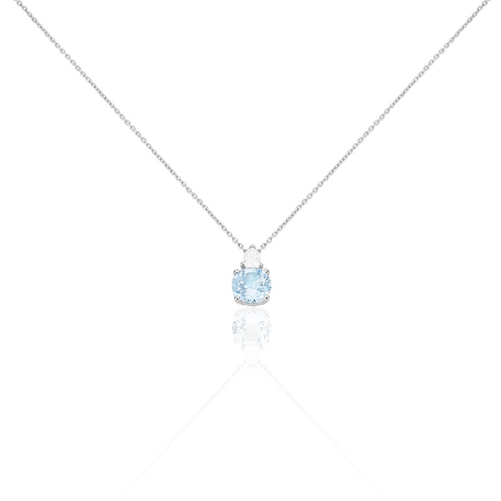 Collier Giana Or Blanc Topaze Et Oxyde De Zirconium - Colliers Femme | Histoire d’Or