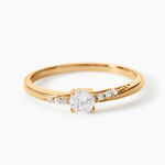 Bague Delphina Plaqu&eacute; Or Jaune Oxyde De Zirconium - Bagues solitaires Femme | Histoire d&rsquo;Or