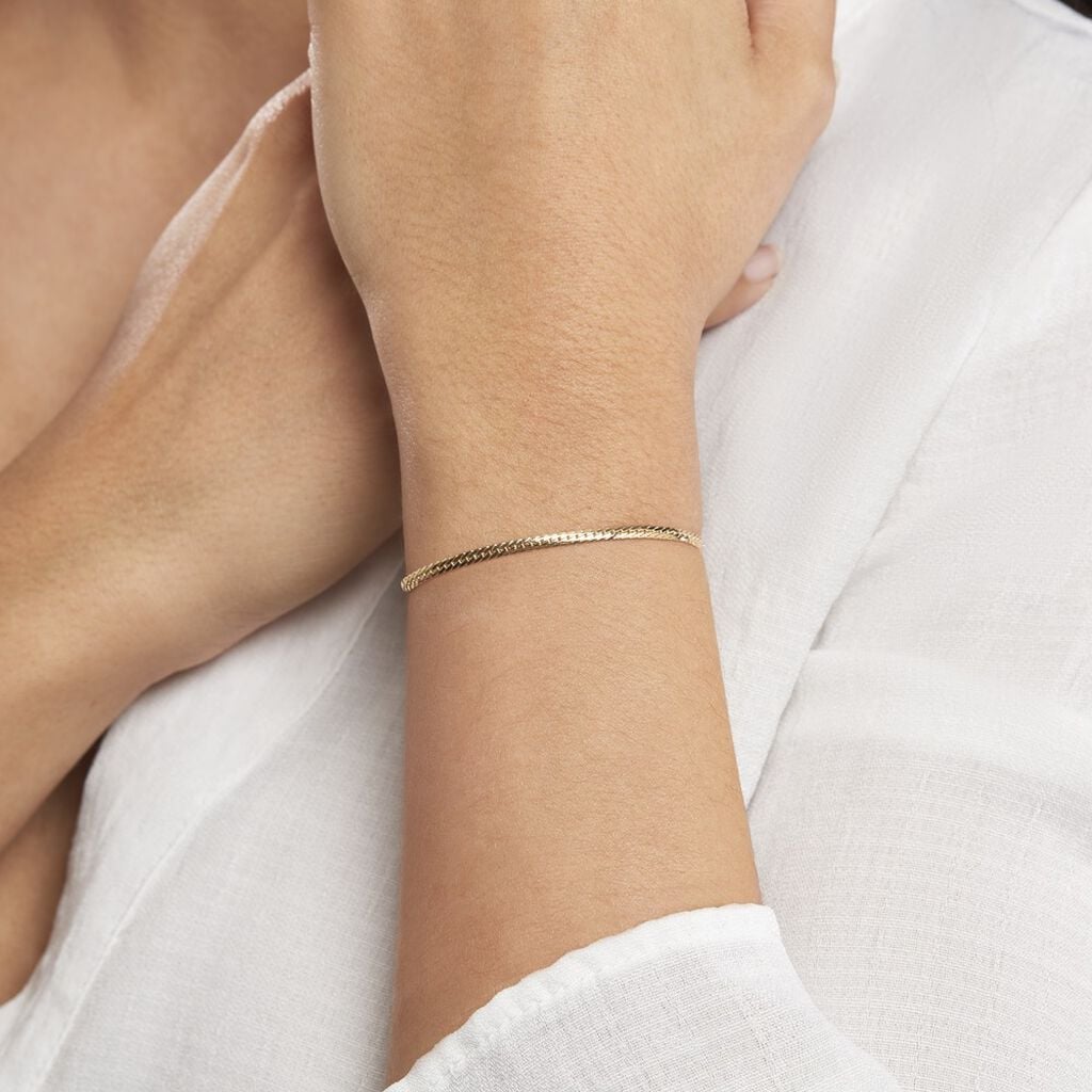 Bracelet Or Jaune Izel Maille Anglaise - Bracelets cha&icirc;ne Femme | Histoire d&rsquo;Or