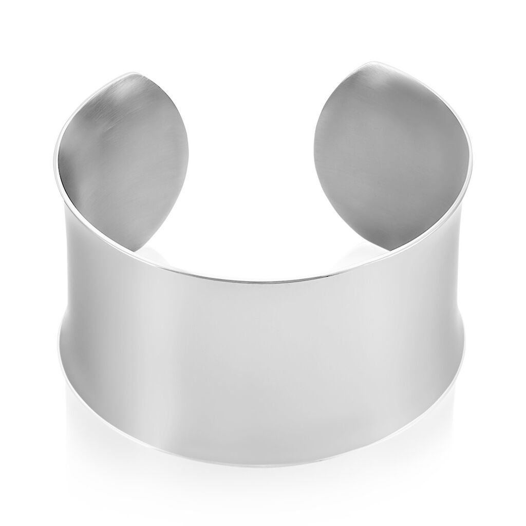 Bracelet Manchette Bento Acier Blanc - Bracelets manchettes Femme | Histoire d’Or