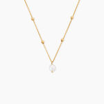 Collier Pearly Argent Dor&eacute; A L'Or 750/1000 Perle De Culture - Colliers  | Histoire d&rsquo;Or
