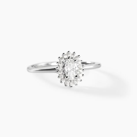 Bague Solitaire Shandrany Argent Blanc Oxyde De Zirconium - Bagues solitaires Femme | Histoire d&rsquo;Or