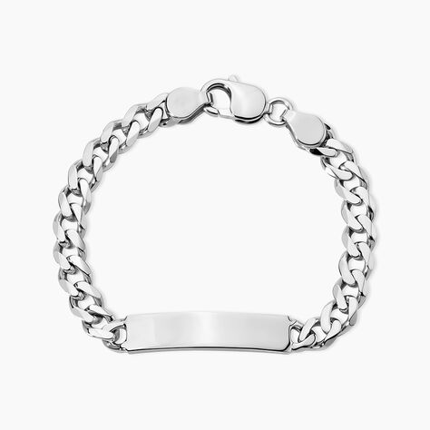 Bracelet Identit&eacute; Casper Argent Blanc - Gourmettes Femme | Histoire d&rsquo;Or