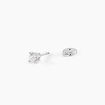 Boucles D'oreilles Puces One Or Blanc Diamants - Clous d'oreilles Homme | Histoire d&rsquo;Or