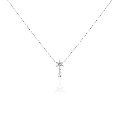 Collier Linas Argent Blanc Oxyde De Zirconium - Colliers Etoile Femme | Histoire d’Or