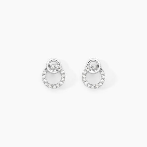 Boucles D'oreilles Puces Mahaut Or Blanc Diamant - Clous d'oreilles Femme | Histoire d’Or