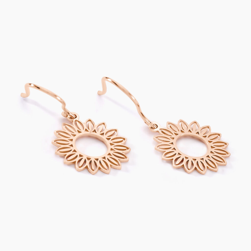 Boucles D'oreilles Pendantes Ombelline Argent Rose - Boucles d'oreilles fantaisie Femme | Histoire d’Or