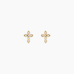 Boucles D'Oreilles Puces Edda Or Jaune Oxyde De Zirconium - Boucles d'oreilles empierr&eacute;es Femme | Histoire d&rsquo;Or