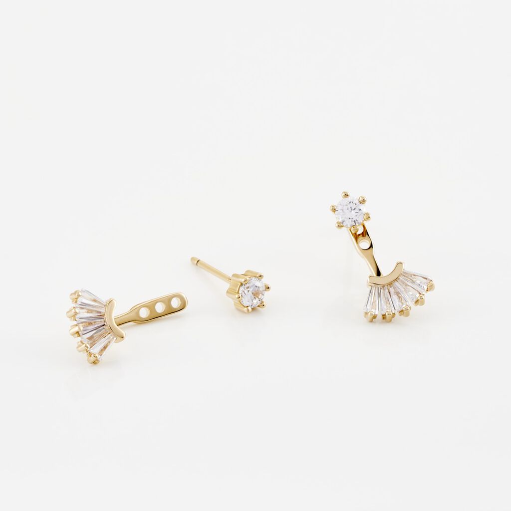 Bijoux D'oreilles Plaqué Or Jaune Allon Oxydes De Zirconium - Boucles d'oreilles fantaisie Femme | Histoire d’Or