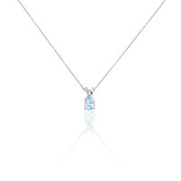 Collier Teresa Or Blanc Topaze Et Diamant