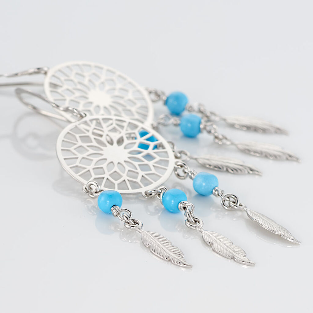 Boucles D'oreilles Pendantes Anoki Argent Blanc - Boucles d'oreilles fantaisie Femme | Histoire d’Or