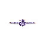 Bague Manon Or Rose Amethyste - Bagues solitaires Femme | Histoire d&rsquo;Or