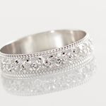 Alliance Fantaisie Ruban Bomb&eacute; Or Blanc - Alliances Unisex | Histoire d&rsquo;Or