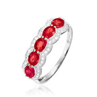 Bague Margaux Or Blanc Rubis Et Diamant