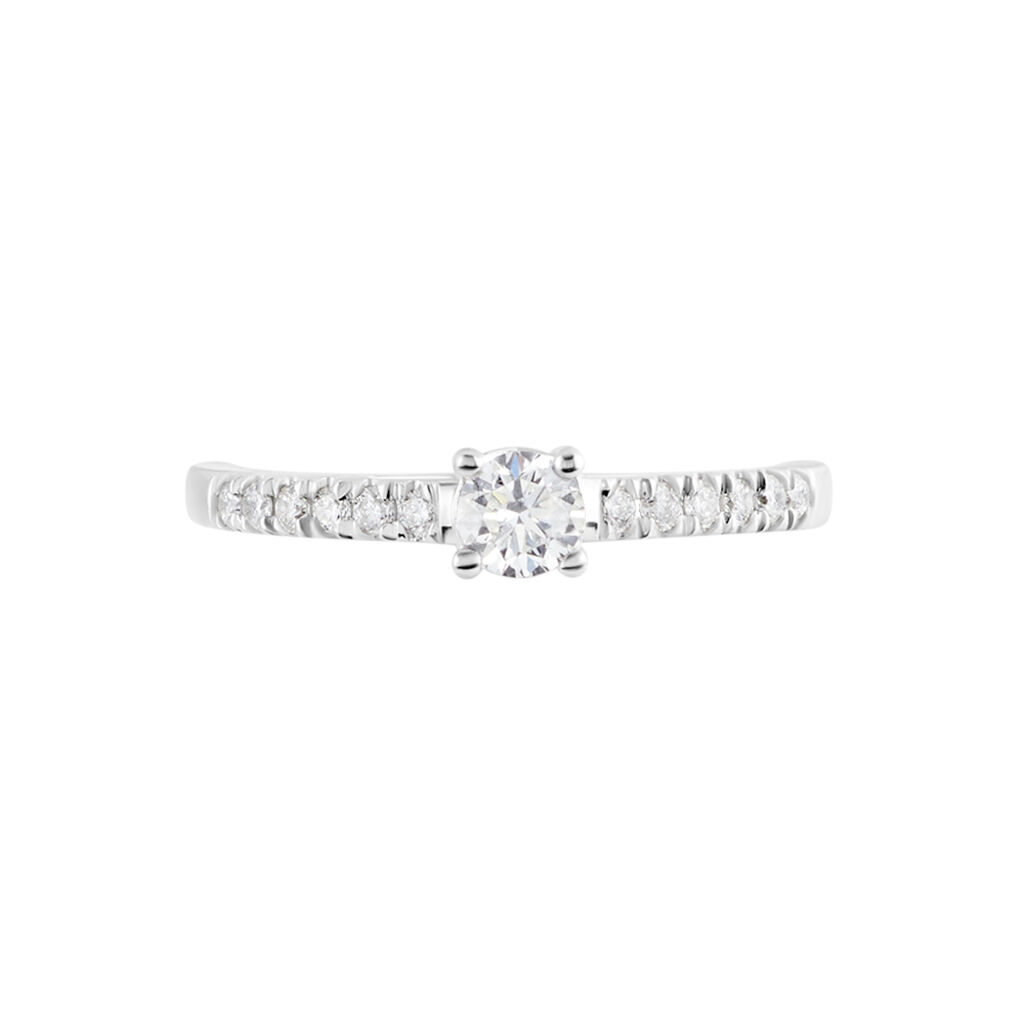Bague Eliisa Or Blanc Diamant - Bagues solitaires Femme | Histoire d&rsquo;Or