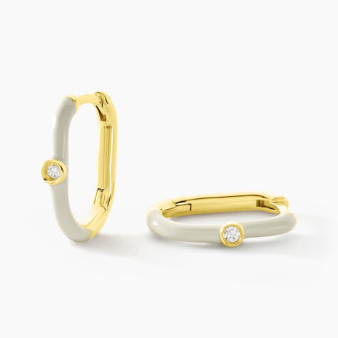 Créoles Infini Pop Argent Jaune Oxyde De Zirconium - Boucles d'oreilles créoles Femme | Histoire d’Or