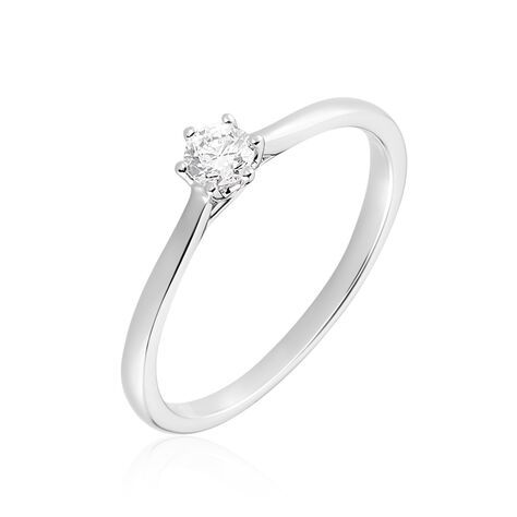 Bague Solitaire Athena Or Blanc Diamant - Bagues solitaires Femme | Histoire d’Or