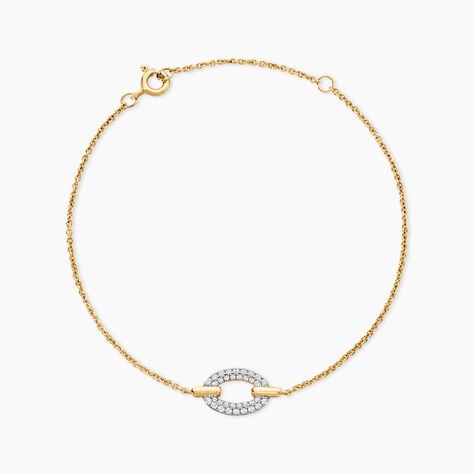 Bracelet Nami Argent Dor&eacute; A L'Or 750/1000 Oxyde De Zirconium - Bracelets Femme | Histoire d&rsquo;Or