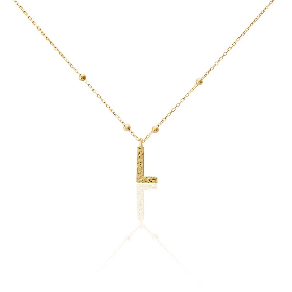 Collier Plaqué Or Jaune Lettra