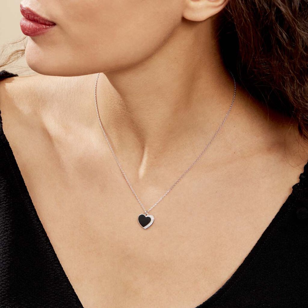 Collier Argent Leonilo Oxydes De Zirconium - Colliers Coeur Femme | Histoire d’Or