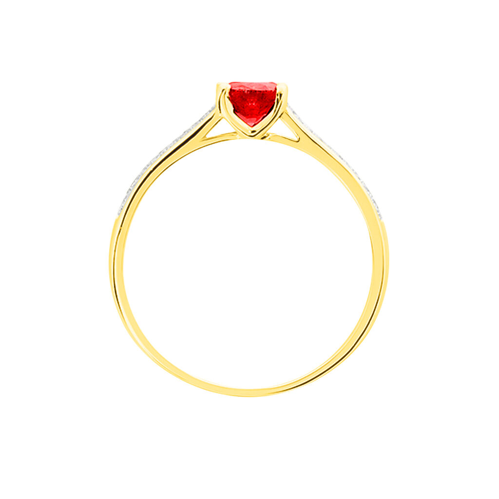 Bague Crista Or Jaune Rubis Et Diamant - Bagues solitaires Femme | Histoire d&rsquo;Or
