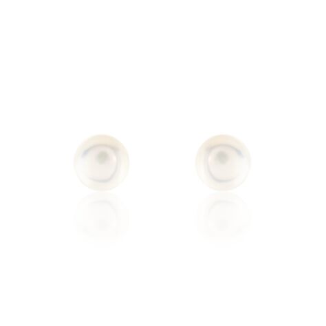 Boucles D'oreilles Puces Pascaloun Argent Perle De Culture - Boucles d'oreilles fantaisie Femme | Histoire d’Or
