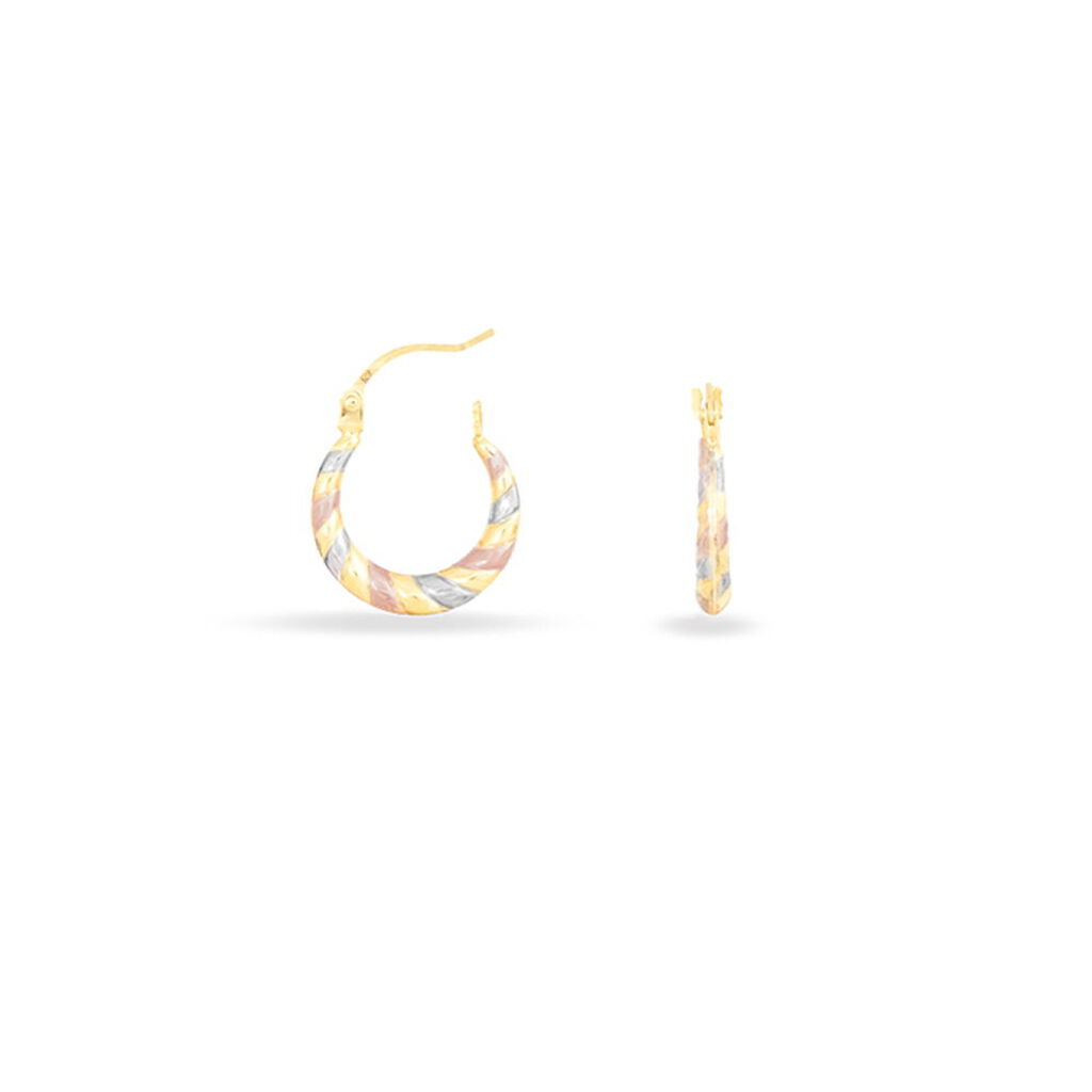 Créoles Rosaura Or Tricolore - Boucles d'oreilles créoles Femme | Histoire d’Or
