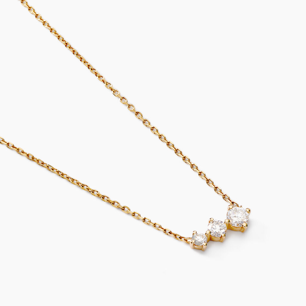 Collier Tryphena Or Jaune Diamant Synthétique
