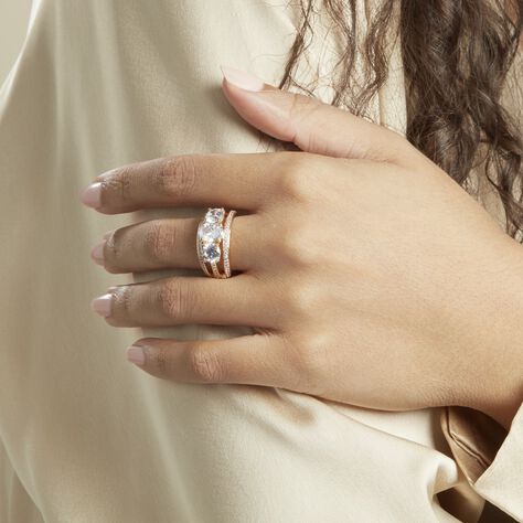 Bague Plaqué Or Jaune Anfisa Oxydes De Zirconium - Bagues avec pierre Femme | Histoire d’Or