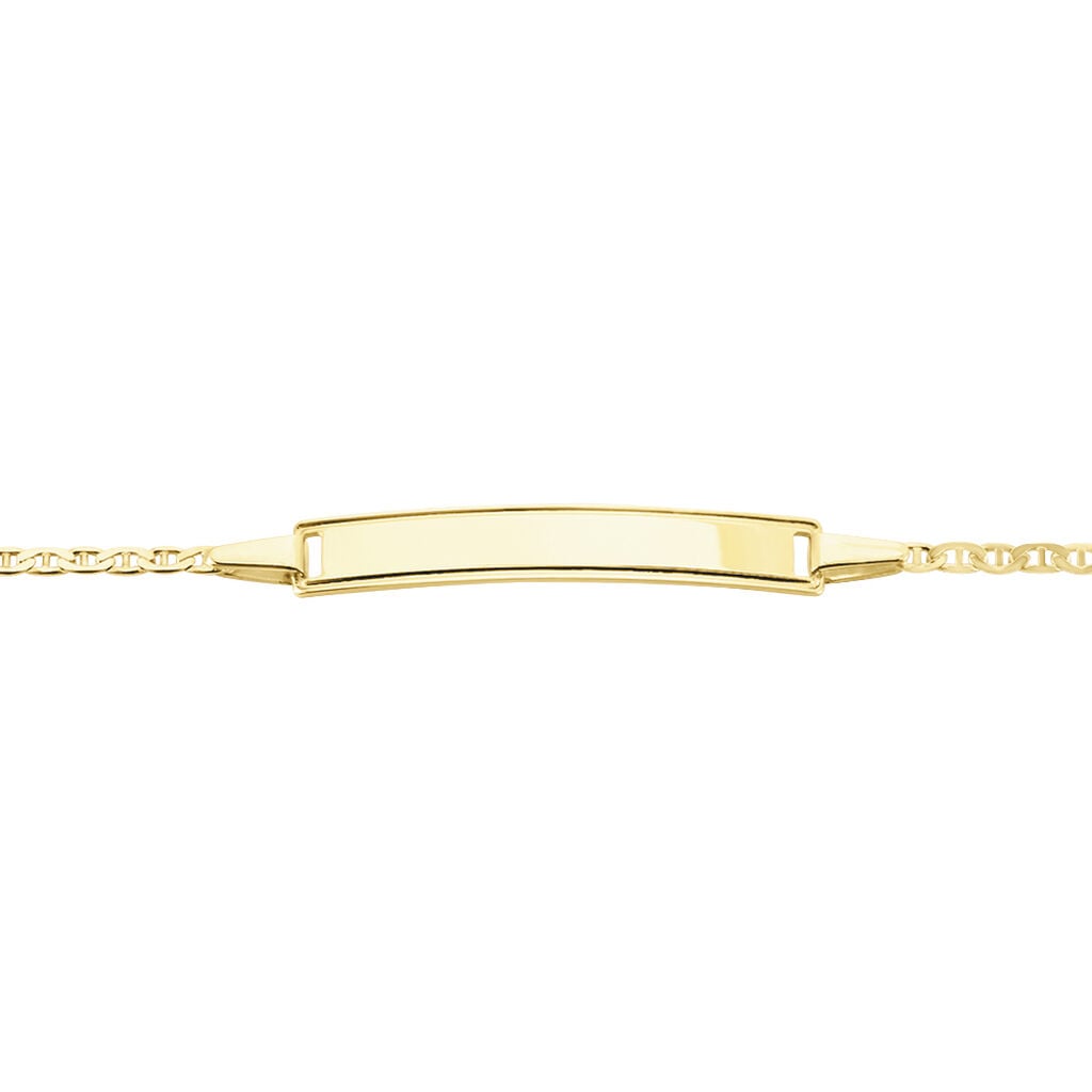 Bracelet Identit&eacute; Fanelia Maille Marine Or Jaune - Bracelets Communion Enfant | Histoire d&rsquo;Or