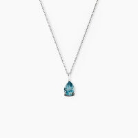 Collier Goutte Or Blanc Topaze