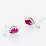 Boucles D'oreilles Puces Angelika Or Blanc Rubis Et Diamant - Clous d'oreilles Femme | Histoire d&rsquo;Or