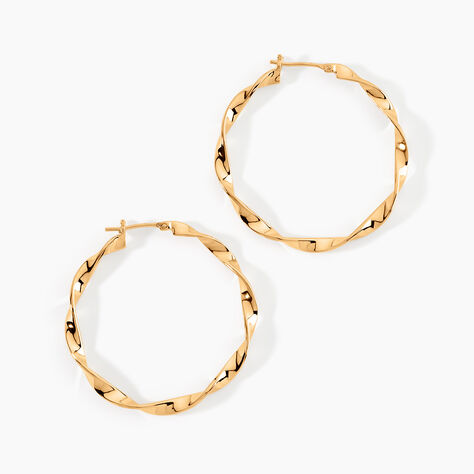 Cr&eacute;oles Lenna Torsad&eacute;e Plaqu&eacute; Or Jaune - Boucles d'oreilles cr&eacute;oles Femme | Histoire d&rsquo;Or