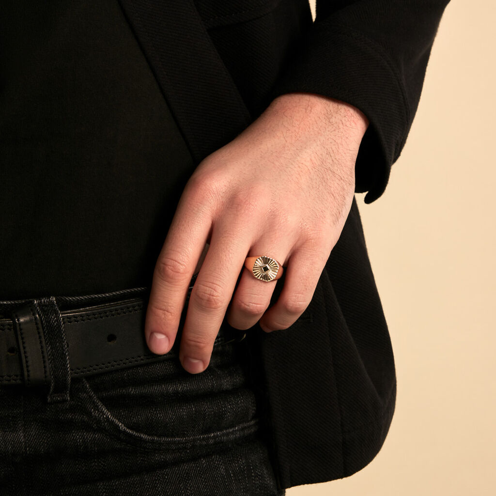 Chevali&egrave;re Arlo Plaque Or Jaune Spinelle - Bagues solitaires Homme | Histoire d&rsquo;Or