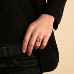 Chevali&egrave;re Arlo Plaque Or Jaune Spinelle - Bagues solitaires Homme | Histoire d&rsquo;Or