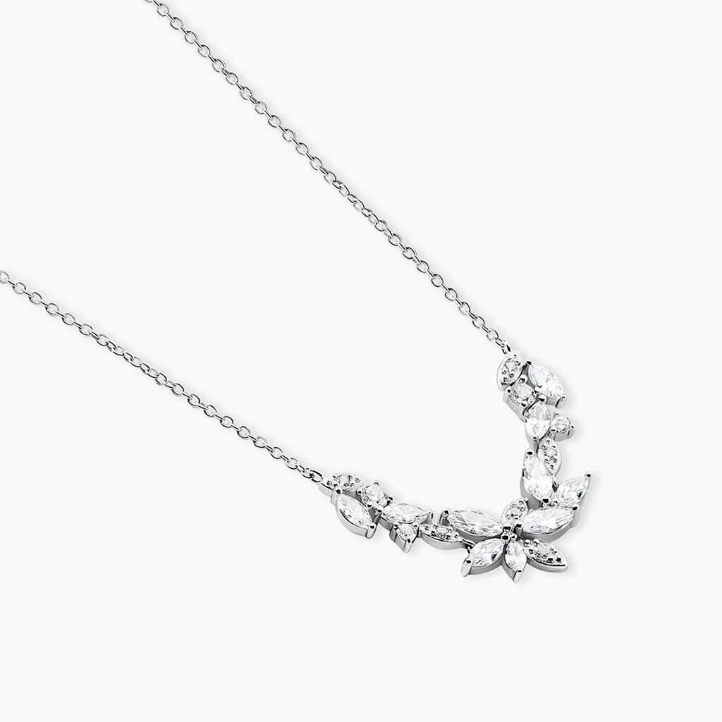 Collier Glow Up Argent Blanc Oxyde De Zirconium - Colliers Femme | Histoire d&rsquo;Or