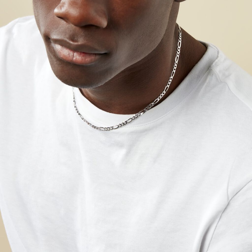 Collier Vivian Argent Blanc - Chaines Homme | Histoire d’Or