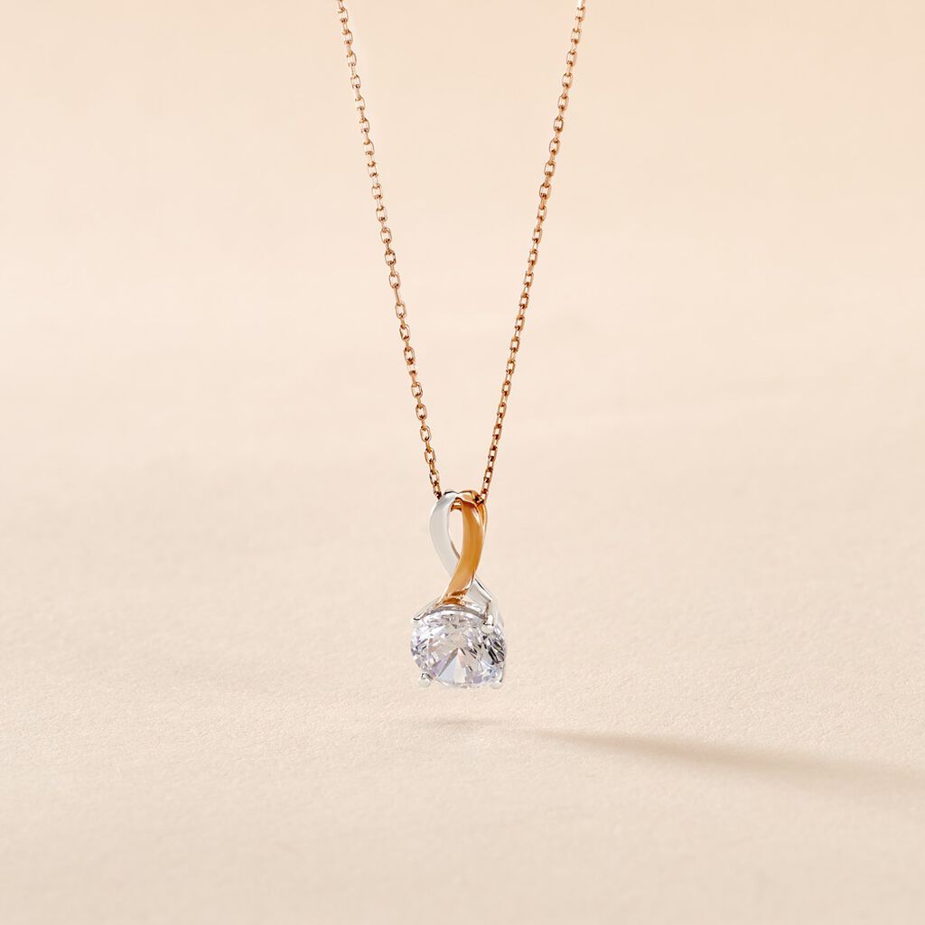 Collier Micheline Or Bicolore Oxyde De Zirconium - Colliers Femme | Histoire d&rsquo;Or