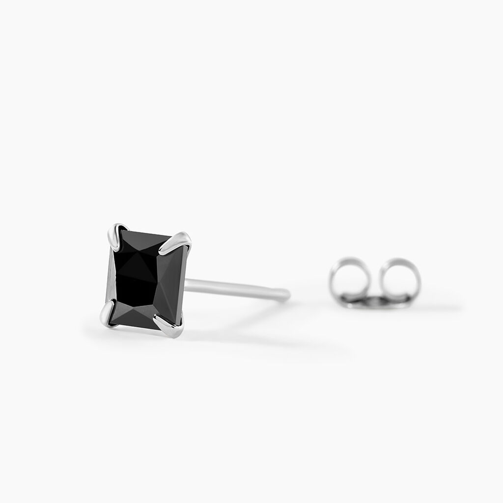 Boucle D'oreille Puce Unitaire Paco Argent Blanc Oxyde De Zirconium - Boucles d'oreilles fantaisie Homme | Histoire d’Or