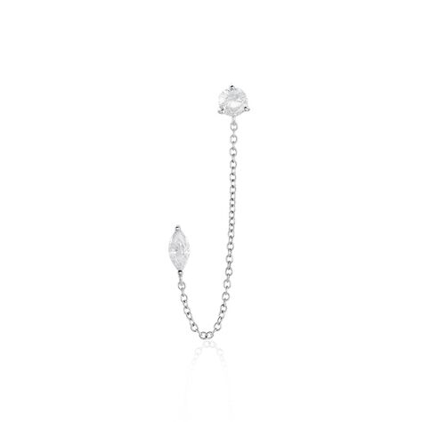 Bijou D'oreille Unitaire Winter Sweetness Argent Blanc Oxyde - Boucles d'oreilles fantaisie Femme | Histoire d’Or
