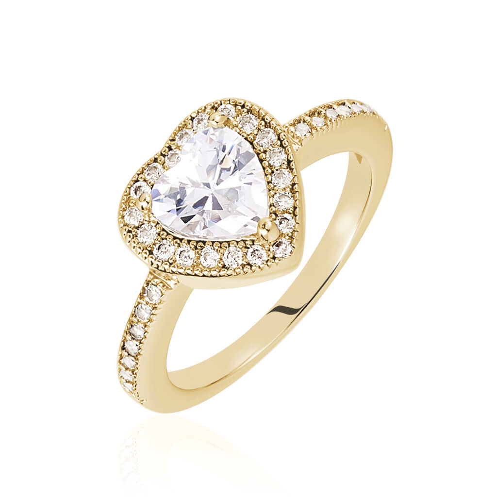 Bague Myleine Plaque Or Jaune Oxyde De Zirconium FQDFJZW356N