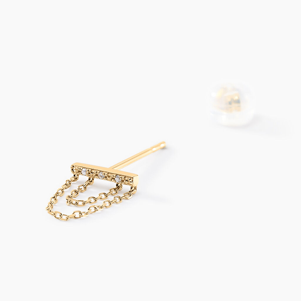Boucles D'oreilles Puces Phile Or Jaune Diamant - Clous d'oreilles Femme | Histoire d’Or