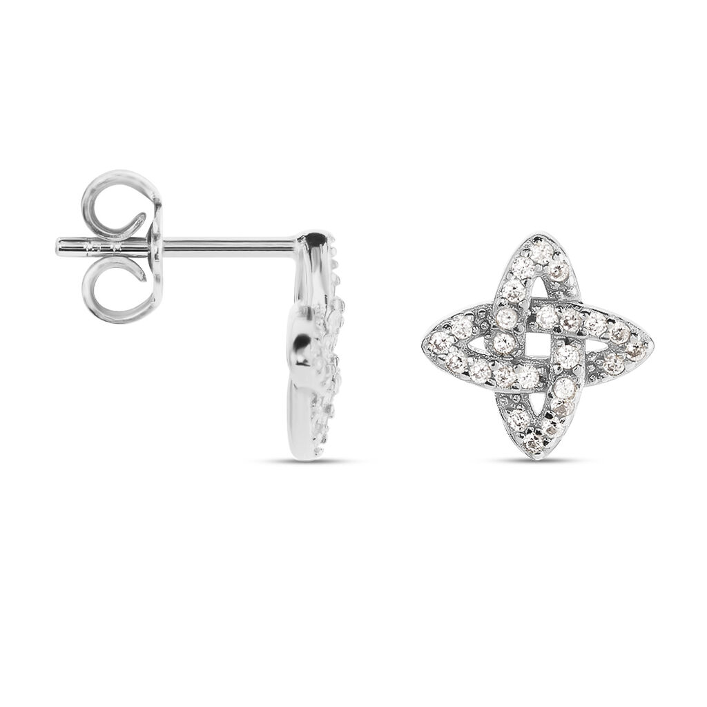 Boucles D'oreilles Puces Pleiades Argent Blanc Oxyde De Zirconium - Boucles d'oreilles fantaisie Femme | Histoire d’Or