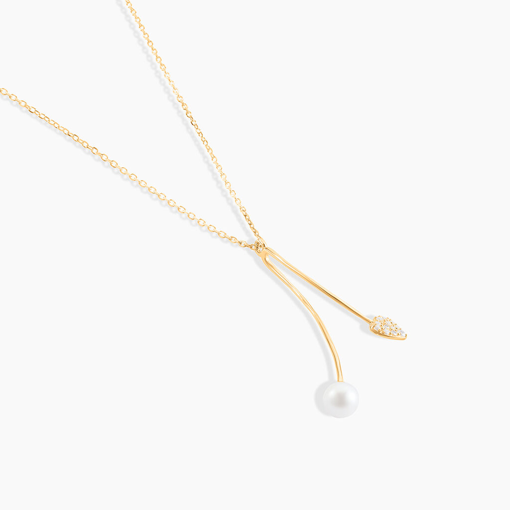 Collier Lucija Or Jaune Perle De Culture Et Oxyde De Zirconium - F&ecirc;te des m&egrave;res Femme | Histoire d&rsquo;Or