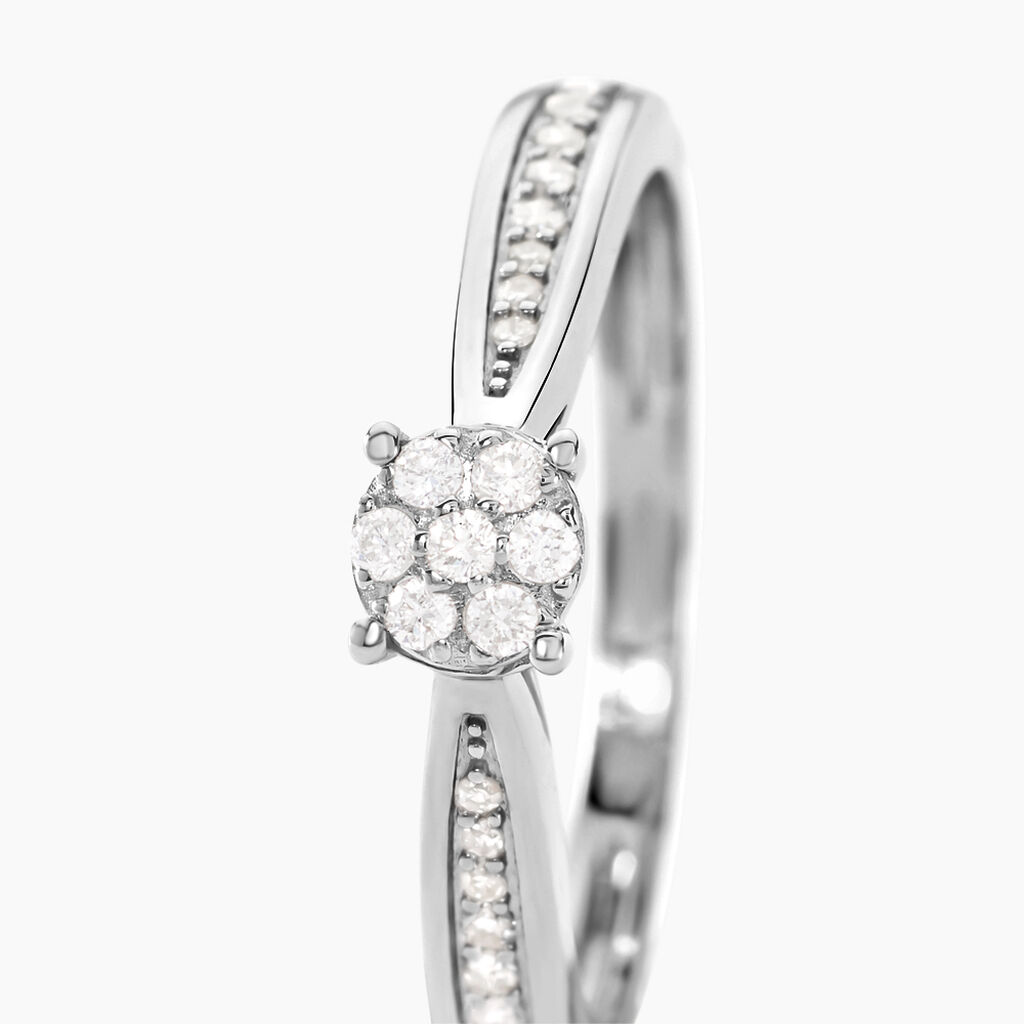 Bague Celia Or Blanc Diamant - Bagues solitaires Femme | Histoire d&rsquo;Or